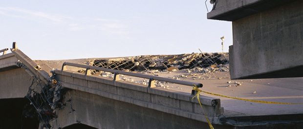 collapsed bridge. Credit - Joseph Sohm