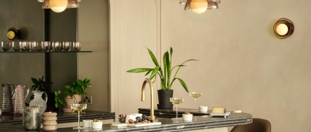 Industville, Dulwich Layered Glass Wall Light Flush Mount in Mocha Brown £199, Dulwich Layered Glass Pendant Light in Mocha Brown £279